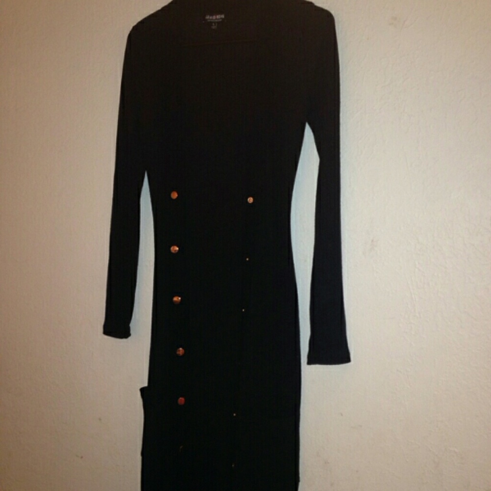 Fashion Nova fitted black dress/cardigan